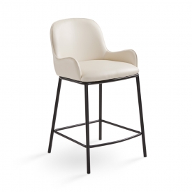 Bennett Counter Chair: Taupe Leatherette